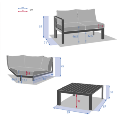 Salon d'angle de jardin ÉVASION Argile 5 places