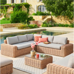 Salon d'angle de jardin SAVINIA Tahini