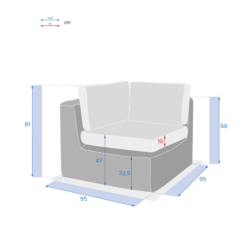 Salon d'angle de jardin SAVINIA Tahini