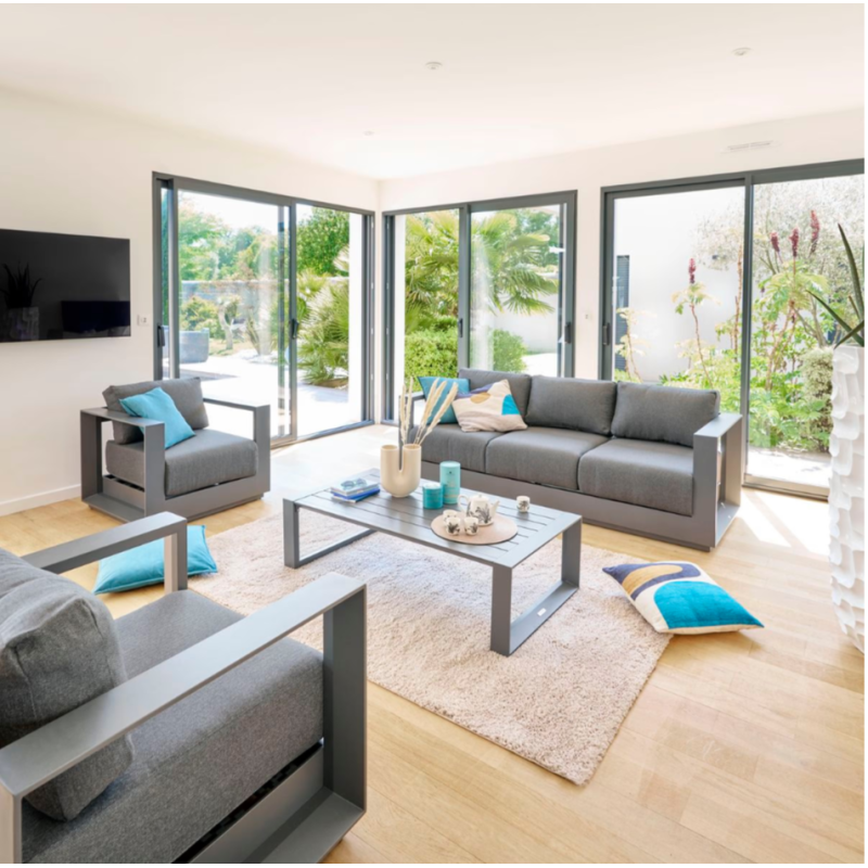 Salon de jardin ALLURE Graphite Gris zebrano