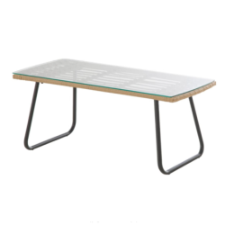 Salon de jardin LAMBADA Sésame avec table basse rectangulaire 4 places