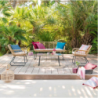 Salon de jardin LAMBADA Sésame avec table basse rectangulaire 4 places