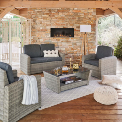 Salon de jardin POLYNÉSIA Havane 4 places