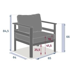 Salon d'angle de jardin PARADIZE Blanc 6 places
