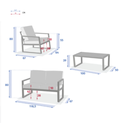 Salon de jardin UNIONE 4 places
