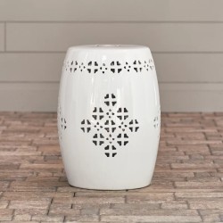 Tabouret décoratif en céramique Iowa Park blanc