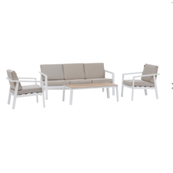 Salon de jardin PAVANE Blanc 5 places