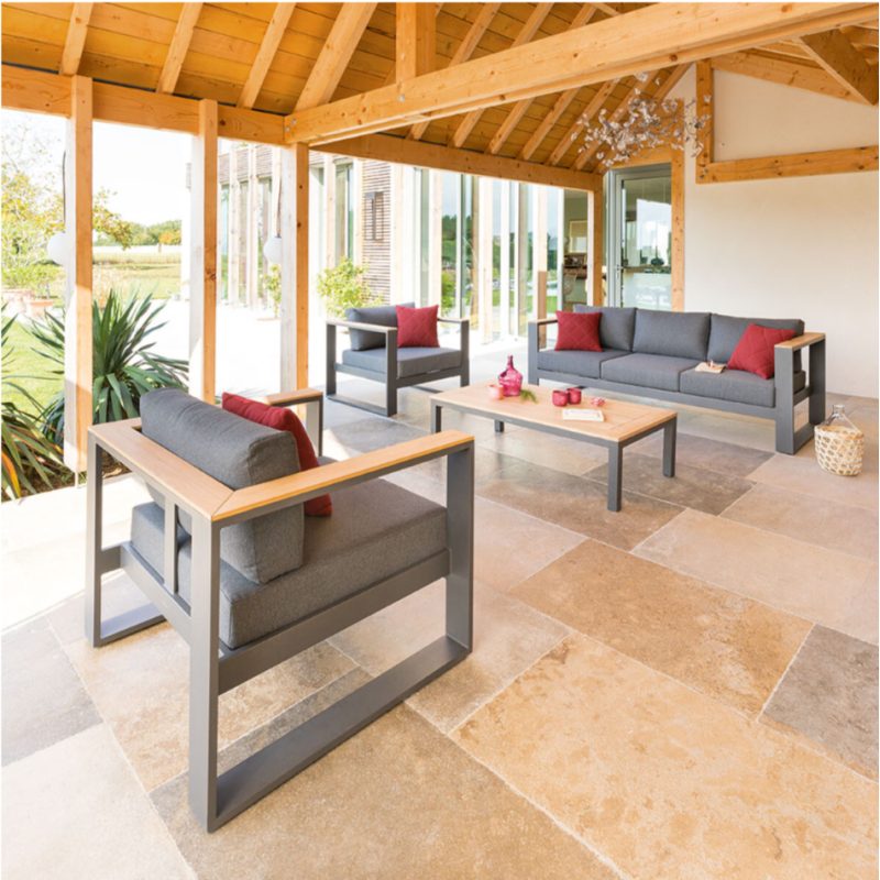 Salon de jardin EMPERIA Graphite Acacia 5 places