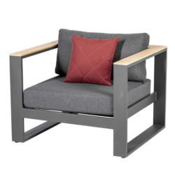 Salon de jardin EMPERIA Graphite Acacia 5 places