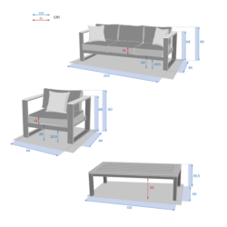 Salon de jardin EMPERIA Graphite Acacia 5 places