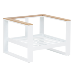 Salon de jardin EMPERIA Blanc Acacia 5 places