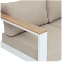 Salon de jardin EMPERIA Blanc Acacia 5 places