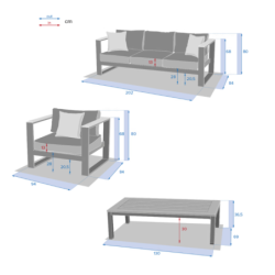 Salon de jardin EMPERIA Blanc Acacia 5 places