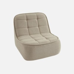 Boni Chauffeuse bouclette texturée 1 place repose pieds Beige