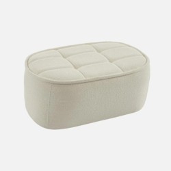 Boni Chauffeuse bouclette texturée 1 place repose pieds Blanc cassé