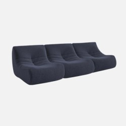 Sokol Chauffeuse tissu effet alpaca 3 places Bleu nuit