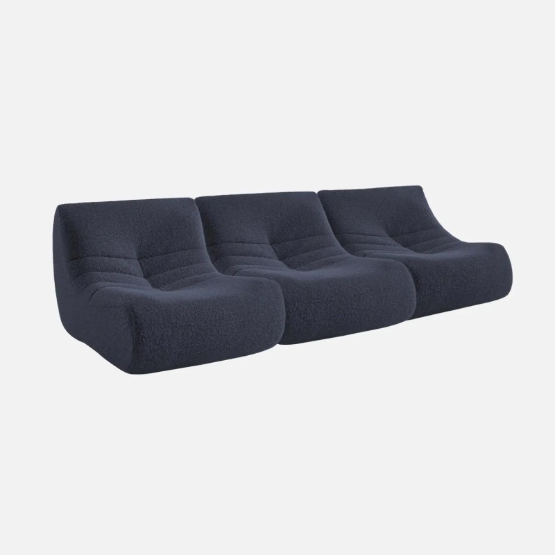 Sokol Chauffeuse tissu effet alpaca 3 places Bleu nuit