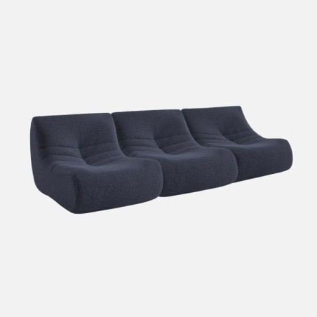 Sokol Chauffeuse tissu effet alpaca 3 places Bleu nuit