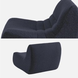 Sokol Chauffeuse tissu effet alpaca 3 places Bleu nuit