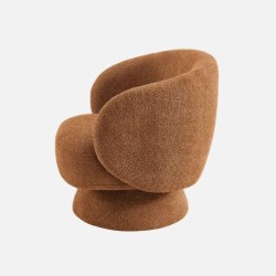 Elias Fauteuil pivotant 360 tissu Terracotta