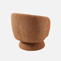 Elias Fauteuil pivotant 360 tissu Terracotta