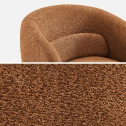 Elias Fauteuil pivotant 360 tissu Terracotta