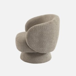 Elias Fauteuil pivotant 360 tissu Beige