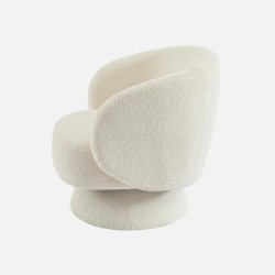 Elias Fauteuil pivotant 360 tissu Crème
