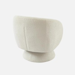 Elias Fauteuil pivotant 360 tissu Crème