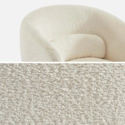 Elias Fauteuil pivotant 360 tissu Crème