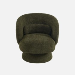 Elias Fauteuil pivotant 360 tissu Kaki