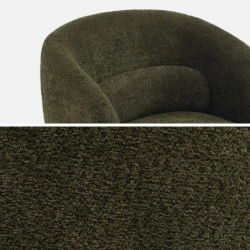 Elias Fauteuil pivotant 360 tissu Kaki