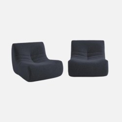 Sokol Chauffeuse tissu effet alpaca 2 places Bleu nuit