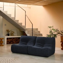 Sokol Chauffeuse tissu effet alpaca 2 places Bleu nuit