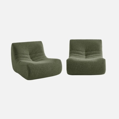 Sokol Chauffeuse tissu effet alpaca 2 places Kaki