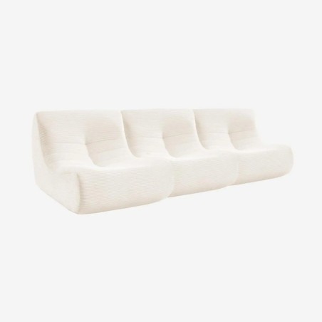 Sokol Chauffeuse velours côtelé 3 places Crème