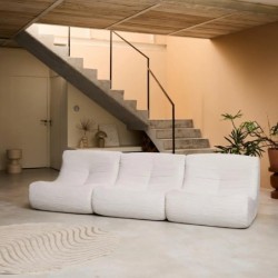 Sokol Chauffeuse velours côtelé 3 places Crème