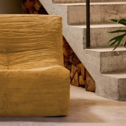 Sokol Chauffeuse velours côtelé 3 places Moutarde