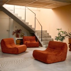 Sokol Chauffeuse velours côtelé 3 places Terracotta