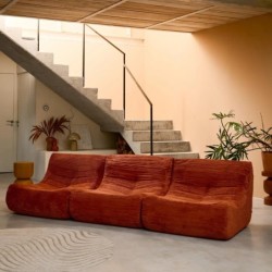 Sokol Chauffeuse velours côtelé 3 places Terracotta