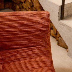 Sokol Chauffeuse velours côtelé 3 places Terracotta