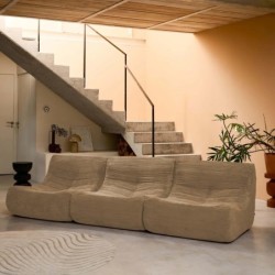 Sokol Chauffeuse velours côtelé 3 places Taupe