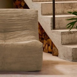 Sokol Chauffeuse velours côtelé 3 places Taupe