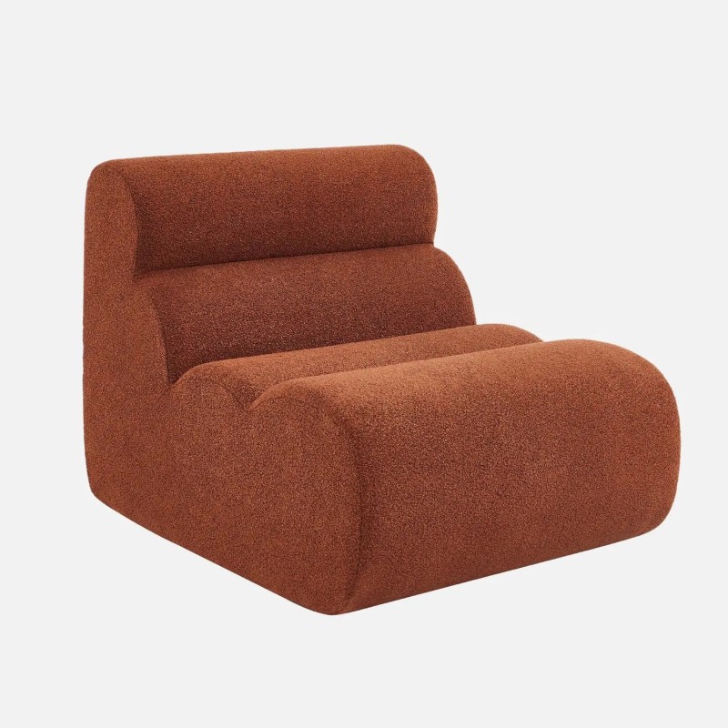 Nova Chauffeuse bouclette texturée 1 place Terracotta