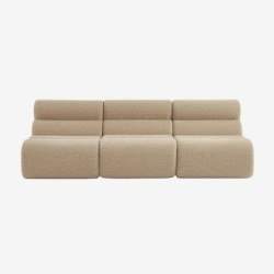 Nova Chauffeuse tissu effet alpaca 1 place lot de 3 Beige