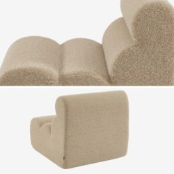 Nova Chauffeuse tissu effet alpaca 1 place lot de 3 Beige