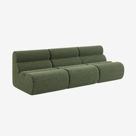 Nova Chauffeuse tissu effet alpaca 1 place lot de 3 Kaki
