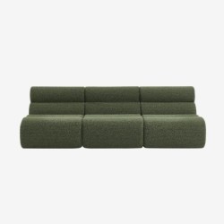 Nova Chauffeuse tissu effet alpaca 1 place lot de 3 Kaki