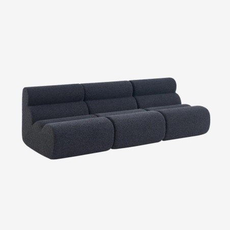 Nova Chauffeuse tissu effet alpaca 1 place lot de 3 Bleu foncé