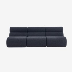 Nova Chauffeuse tissu effet alpaca 1 place lot de 3 Bleu foncé